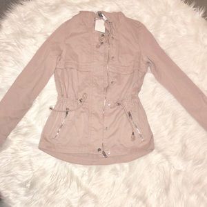 H&M SHIRT HOODED PARKA IN PINK, SZ 2, NWT